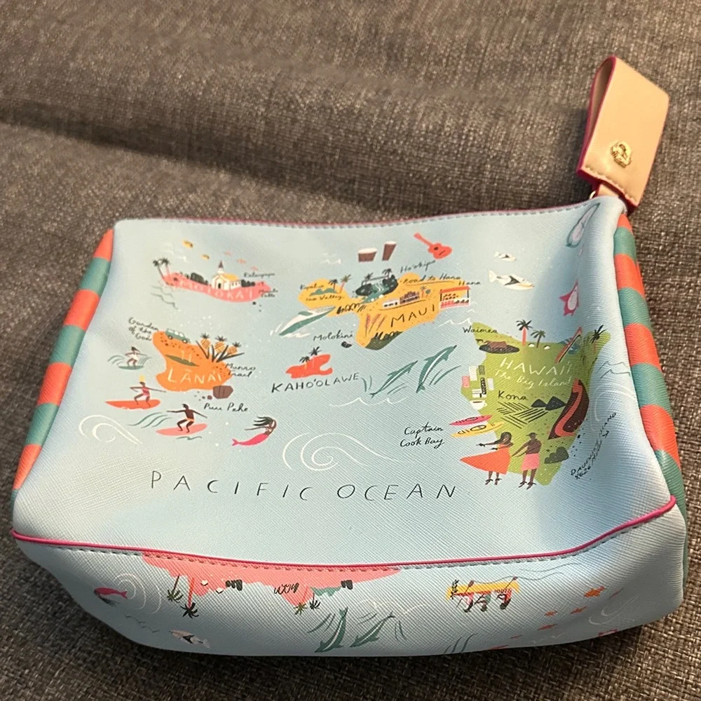 Spartina 449 Hawaiian Islands Makeup Organizer - Blue and Pink